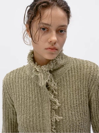 Fringe Wool Cardigan