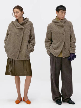 Alpaca Hooded Cardigan