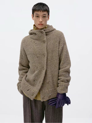 Alpaca Hooded Cardigan