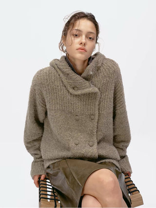 Alpaca Hooded Cardigan