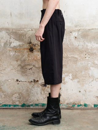 ILNya Cotton-Linen Blend Cropped Pants-Black