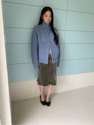 Chunky Knit Wool Cardigan