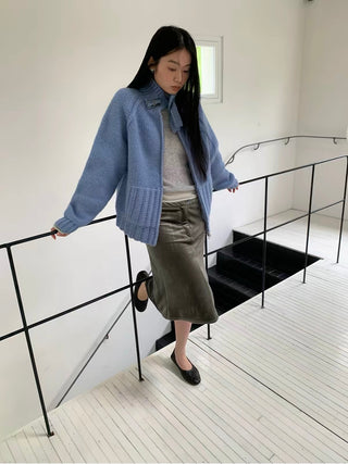 Chunky Knit Wool Cardigan