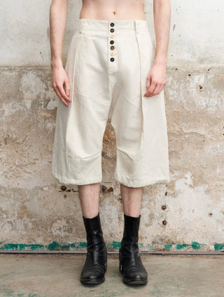 ILNya Cotton-Linen Blend Cropped Pants-Ivory