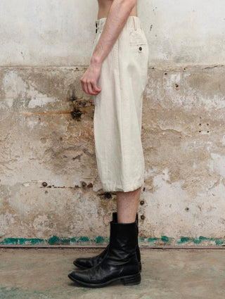 ILNya Cotton-Linen Blend Cropped Pants-Ivory