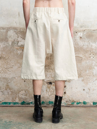 ILNya Cotton-Linen Blend Cropped Pants-Ivory