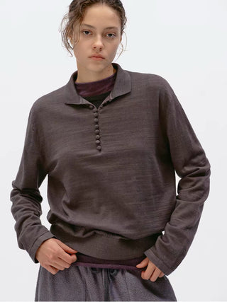 Cotton Slub Knit Polo Shirt