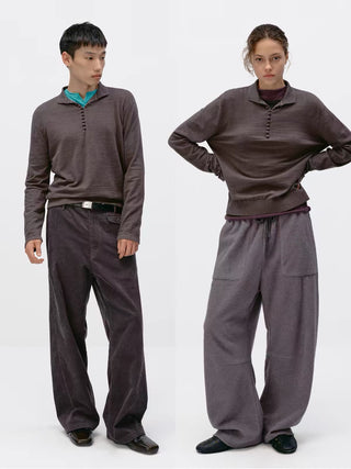 Cotton Slub Knit Polo Shirt