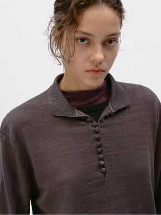 Cotton Slub Knit Polo Shirt