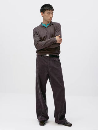 Cotton Slub Knit Polo Shirt