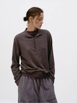 Cotton Slub Knit Polo Shirt
