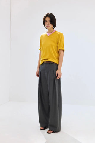 Simple Project Tailored Pleated Trousers-Grey