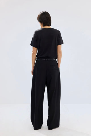 Simple Project Tailored Pleated Trousers-Black