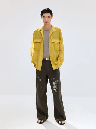 Simple Project Painted Trousers-Palm Green