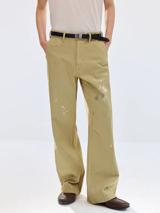 Simple Project Painted Trousers-Khaki