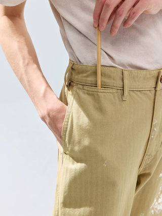 Simple Project Painted Trousers-Khaki