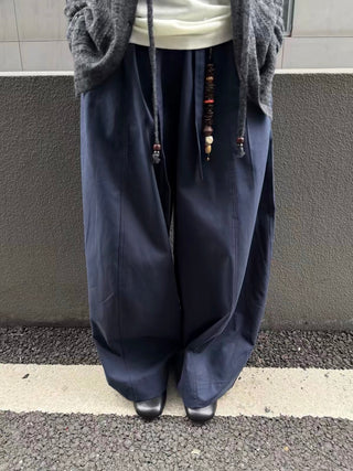 BALIANG Twill Balloon Pants-Navy
