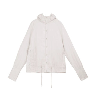 Simple Project Lace-up Hooded Shirt-Apricot