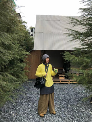 Simple Project Washi Knit Jumper-Yolk Yellow
