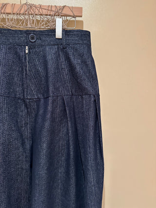 Conchoboe Pleated Pants-Navy