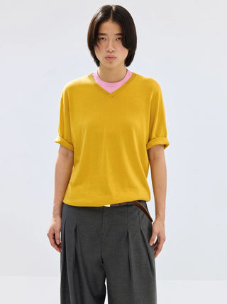 Simple Project Cashmere-Cotton Blend T-Shirt