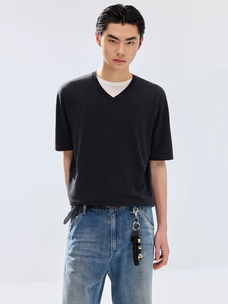 Simple Project Cashmere-Cotton Blend T-Shirt