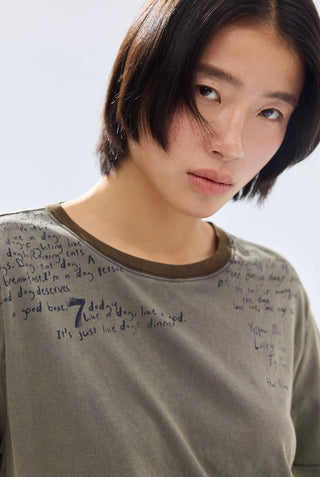 Simple Project Washed Letter Print T-shirt