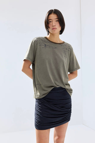 Simple Project Washed Letter Print T-shirt
