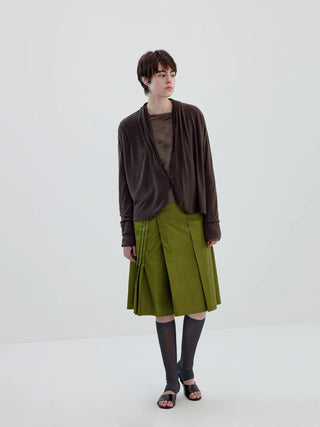 Simple Project Linen Cowl-Neck Cardigan