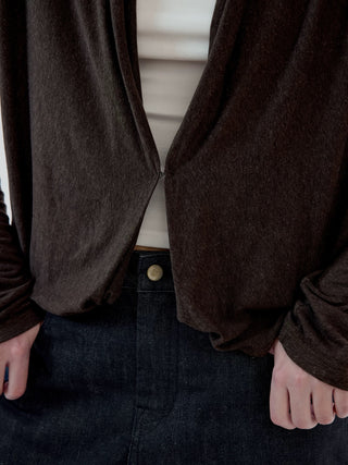 Simple Project Linen Cowl-Neck Cardigan