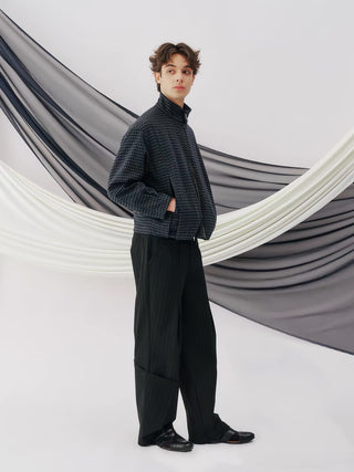 Pinstripe Patch-Pocket Trousers
