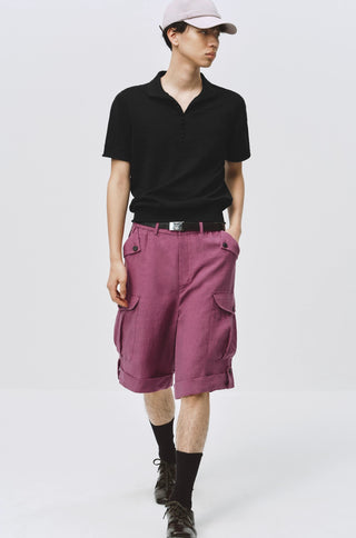 Simple Project Linen Shorts-Plum Pink