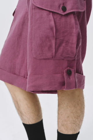 Simple Project Linen Shorts-Plum Pink