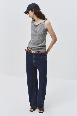 Simple Project Knotted Top-Gray