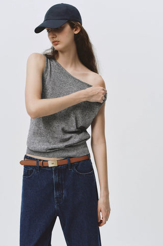 Simple Project Knotted Top-Gray