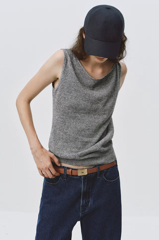Simple Project Knotted Top-Gray