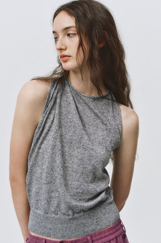 Simple Project Knotted Top-Gray
