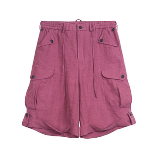 Simple Project Linen Shorts-Plum Pink