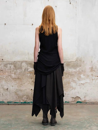 ILNya Petal-Hem Patchwork Maxi Skirt