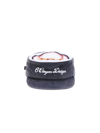 6CRAYON Embroidered Patchwork Baseball Cap-Washed Navy