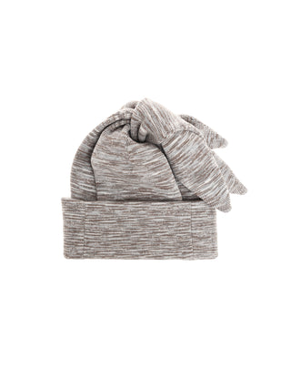 6CRAYON Three-Ear Knit Beanie-Mocha Marled