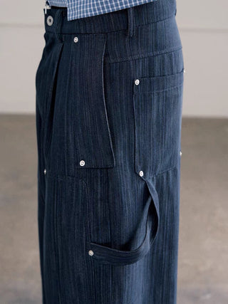 Conchoboe Curved Shorts-Denim Blue