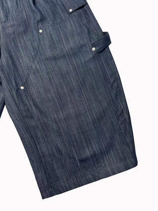 Conchoboe Curved Shorts-Denim Blue