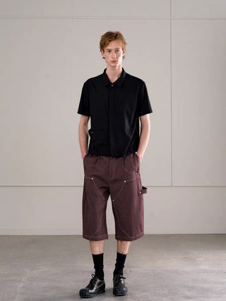 Conchoboe Curved Shorts-Burgundy