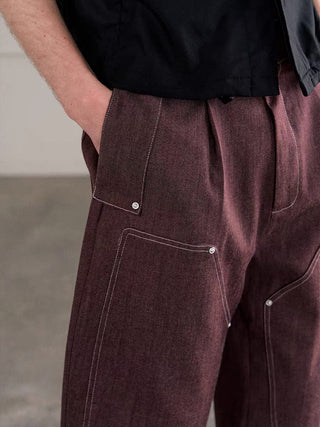 Conchoboe Curved Shorts-Burgundy