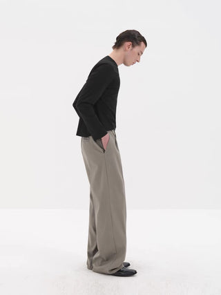 NFAI Single Pleat Trousers-Elephant Grey