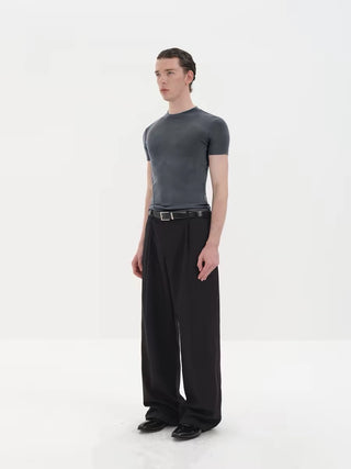 NFAI Single Pleat Trousers-Black