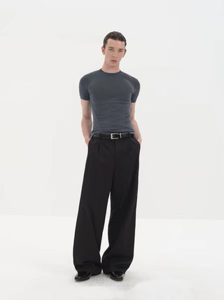 NFAI Single Pleat Trousers-Black