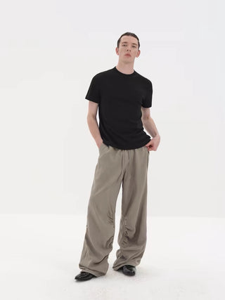 NFAI Draped Trousers-Matte Gold