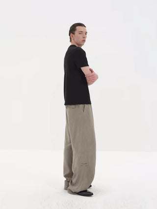 NFAI Draped Trousers-Matte Gold